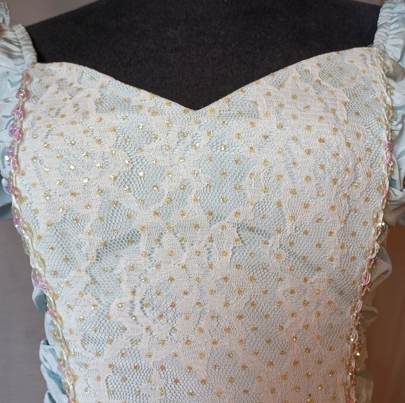 Gunne Sax Vintage Southern Belle Light Blue Prom Dress Size Jr 7 - Picture 3 of 15